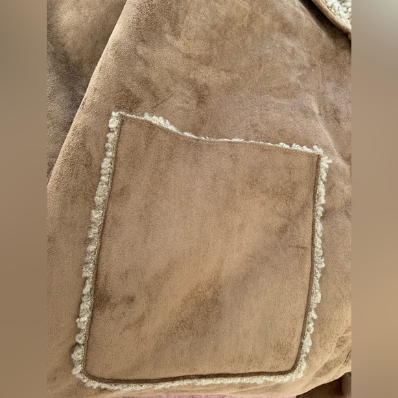 NWT MICHAEL KORS Faux Fur Brown Coat Snap Close Large Pockets Logo on Sleeve XL - Picture 8 of 16